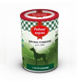 Родные корма Мясное угощение с Потрошками консервы для собак 340 г