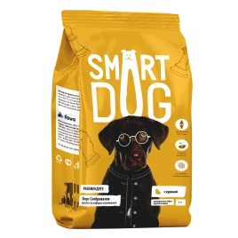 Сухой корм Smart Dog для взрослых собак крупных пород с курицей и овощами, 3 кг