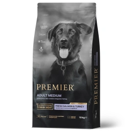 Сухой корм Premier Dog Salmon&Turkey ADULT Medium для собак средних пород свежее филе лосось с индейкой 10 кг