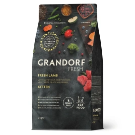 Сухой корм Grandorf Fresh Kitten беззерновой с ягненком и бататом для котят и кормящих кошек, 2 кг