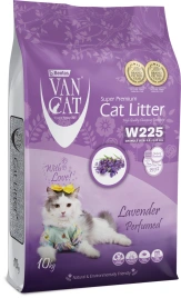 Van Cat комкующийся наполнитель без пыли с ароматом Лаванды, 10 кг