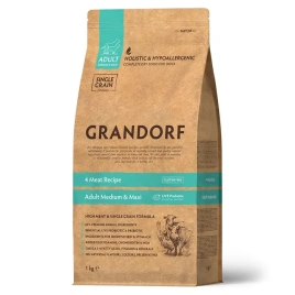 Сухой корм Grandorf Holistic 4 вида мяса с пробиотиками для взрослых собак средних и крупных пород, 1 кг