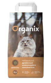 Наполнитель Organix древесный комкующийся для кошачьего туалета,8 л