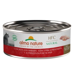 Влажный корм Almo Nature для кошек с курицей и креветками, 100 г