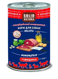 Solid Natura Holistic с говядиной для собак 340 г