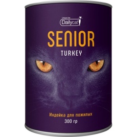 Сухой корм Dailycat Unique line Senior для пожилых кошек с индейкой - 300 г