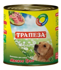 Трапеза Мясное Трио влажный корм для собак - 750 г