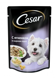 Cesar паучи ягненок в сырным соусе 100 г