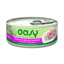 Oasy Wet cat Specialita Naturali Tuna with Whitebait дополнительное питание для кошек с тунцом и мальками в консервах - 70 г