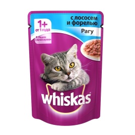 Whiskas паучи в форме рагу с лососем и форелью для взрослых кошек от 1 года - 85 г
