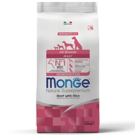 Сухой корм Monge Dog Speciality Line Monoprotein All Breeds Beef &amp;amp; Rice для взрослых собак всех пород с говядиной и рисом, 2,5 кг