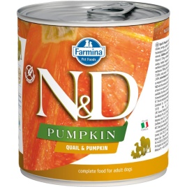 Влажный корм Farmina N&D для взрослых собак с тыквой и перепелом - 285 г