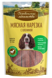 Лакомство «Деревенские лакомства» мясная нарезка с олениной для собак, 90 г