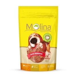 Molina Лакомство для щенков Куриные медальоны с сыром и печенью 65 г 1 ш