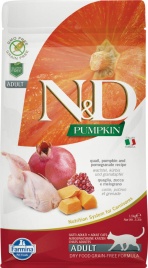 Farmina N&D Cat Grain Free pumpkin quail корм для взрослых кошек с перепелом, тыквой и гранатом 1,5 кг