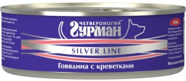 Четвероногий Гурман Silver line говядина с креветками для собак 100 г