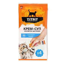 Лакомства Titbit Salmon для кошек в виде крем-супа с кусочками и лососем, 10 г