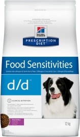 Hill's Prescription Diet d/d Food Sensitivities сухой диетический корм для собак для поддержания здоровья кожи и при пищевой аллергии с уткой и рисом - 12 кг