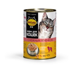 Влажный корм Васька для кошек с ягненком в соусе - 415 г