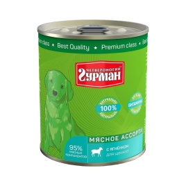 Влажный корм Четвероногий Гурман Мясное ассорти для щенков с ягненком - 340 г