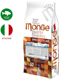 Сухой корм Monge Speciality Hypoallergenic с лососем и тунцом для взрослых собак всех пород, 15 кг