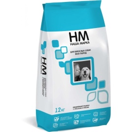 Наша Марка сухой корм для взрослых собак всех пород с лососем и рисом 12 кг