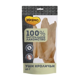 Мнямс лакомство для собак уши кроличьи 65 г