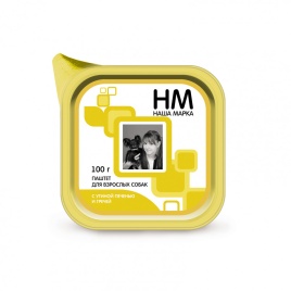 Наша марка паштет для собак с утиной печенью и гречей 100 г