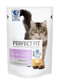 Паучи Perfect Fit Junior для котят до 12 месяцев с курицей в соусе - 85 г