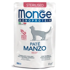 Влажный корм Monge Cat Monoprotein Beef для стерилизованных кошек с говядиной, 85 г