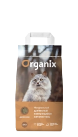 Наполнитель Organix древесный комкующийся для кошачьего туалета, 24 л