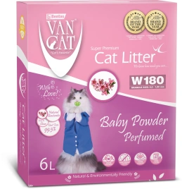Van Cat комкующийся наполнитель без пыли с ароматом детской присыпки, 6л