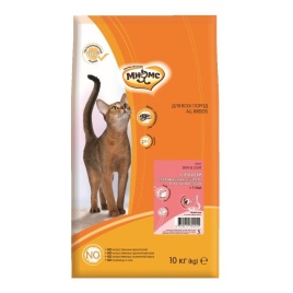 Мнямс Skin & Coat сухой корм для взрослых кошек для кожи и шерсти с лососем - 10 кг