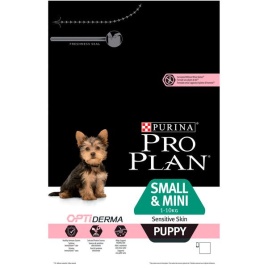 Purina PRO PLAN для щенков мелких и карликовых пород с чувствительной кожей OPTIDERMA с лососем и рисом - 3 кг