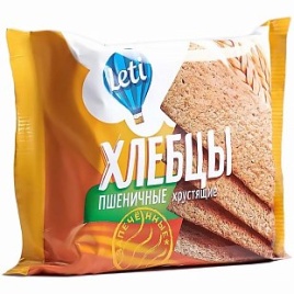 Хлебцы хрустящие 60г Leti пшеничные запеченные