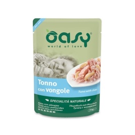 Oasy Wet cat Specialita Naturali Tuna Clam дополнительное питание для кошек с тунцом и моллюсками в паучах - 70 г