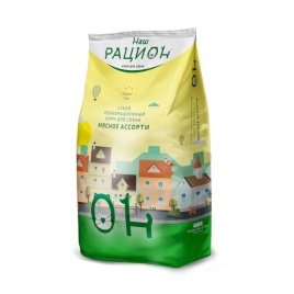 Наш рацион сухой корм для взрослых собак мясное ассорти 3 кг