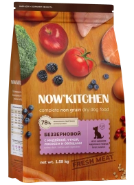 Сухой корм NOW'KITCHEN Fresh Large Puppy для щенков крупных пород со свежей индейкой,уткой,лососем, 1.59 кг