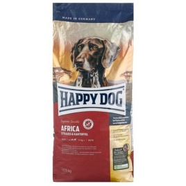Happy Dog Supreme Sensible Africa корм для собак для здоровья кожи и шерсти, страус с картофелем 12.5 кг