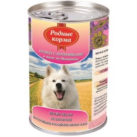 Родные Корма Птица с потрошками в желе по московски для собак - 970 г