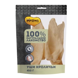 Мнямс лакомство для собак уши кроличьи 450 г