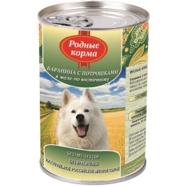 Родные Корма Баранина с потрошками в желе по восточному для собак - 970 г