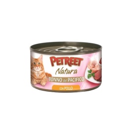 Влажный корм Petreet для взрослых кошек с кусочками тихоокеанского тунца и курицы в рыбном бульоне - 70 г
