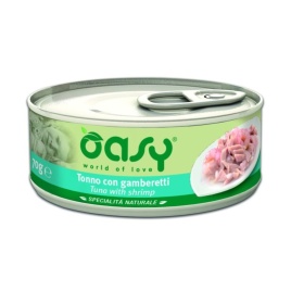 Oasy Wet cat Specialita Naturali Tuna Shrimp дополнительное питание для кошек с тунцом и креветками в консервах - 70 г (1 шт)