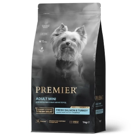 Сухой корм Premier Dog Salmon&Turkey ADULT Mini для собак мелких пород свежее филе лосось с индейкой 1 кг
