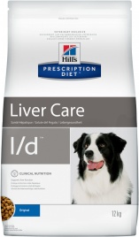 Hill's Prescription Diet l/d Liver Care сухой диетический корм для собак для поддержания здоровья печени - 12 кг