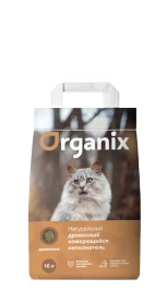 Наполнитель Organix древесный комкующийся для кошачьего туалета,16 л