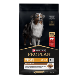 Сухой корм Purina Pro Plan Duo Delice для взрослых собак средних и крупных пород, говядина и рис, 10 кг