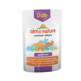 Almo Nature Daily Menu Adult Cat Chicken & Salmon паучи для взрослых кошек с курицей и лососем - 70 г