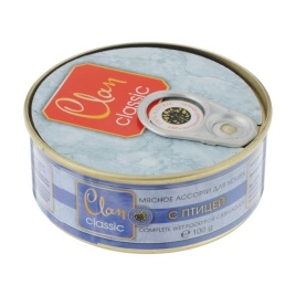 Clan Classic влажный корм для кошек мясное ассорти с птицей в консервах - 100 г